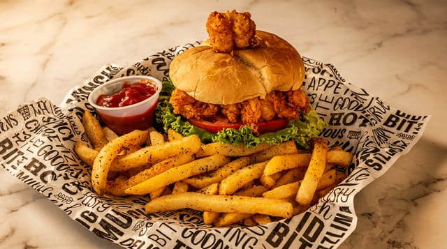 Shrimp Burger Combo.